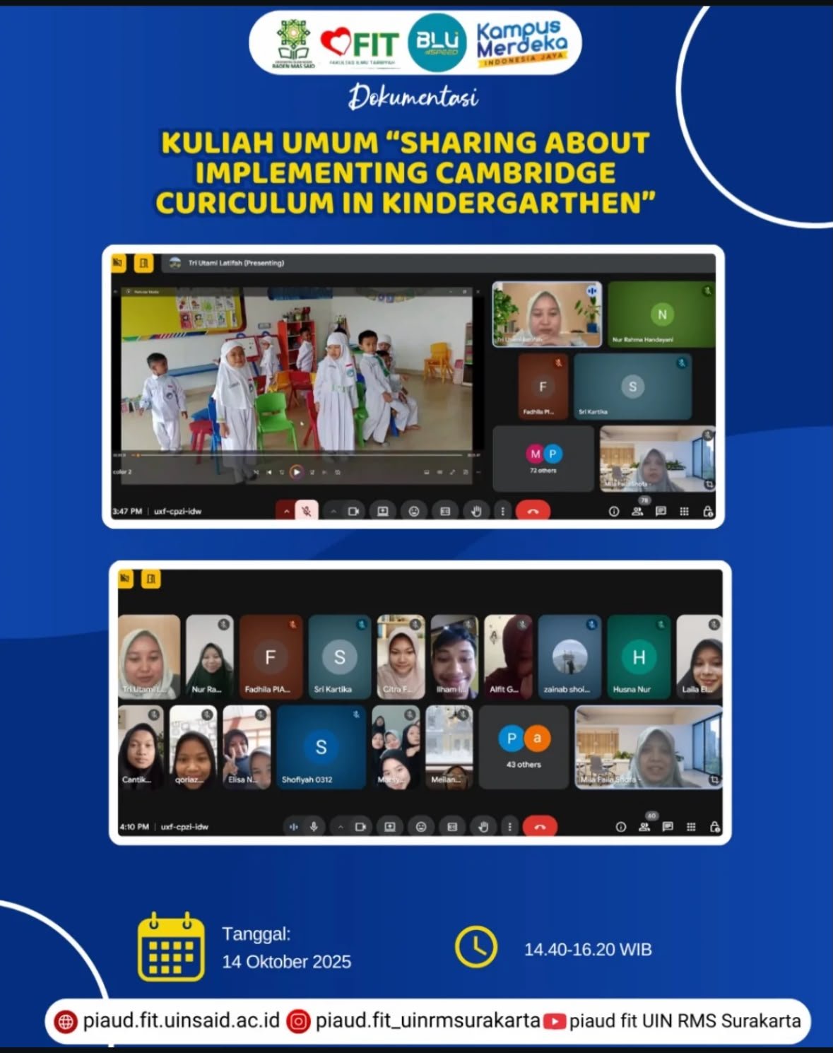 Alumni PIAUD Berbagi Praktik Baik Implementasi Cambridge Curriculum dalam Kuliah Umum Pengembangan Kurikulum PAUD
