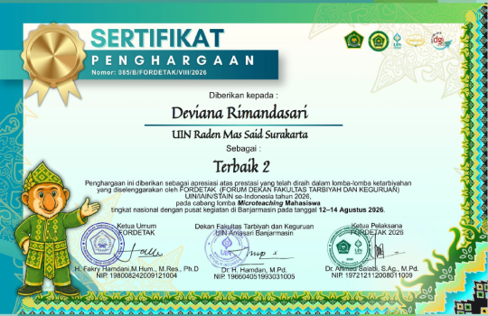 Deviana Rimandasari Torehkan Prestasi Nasional, Raih Terbaik 2 Lomba Microteaching Mahasiswa