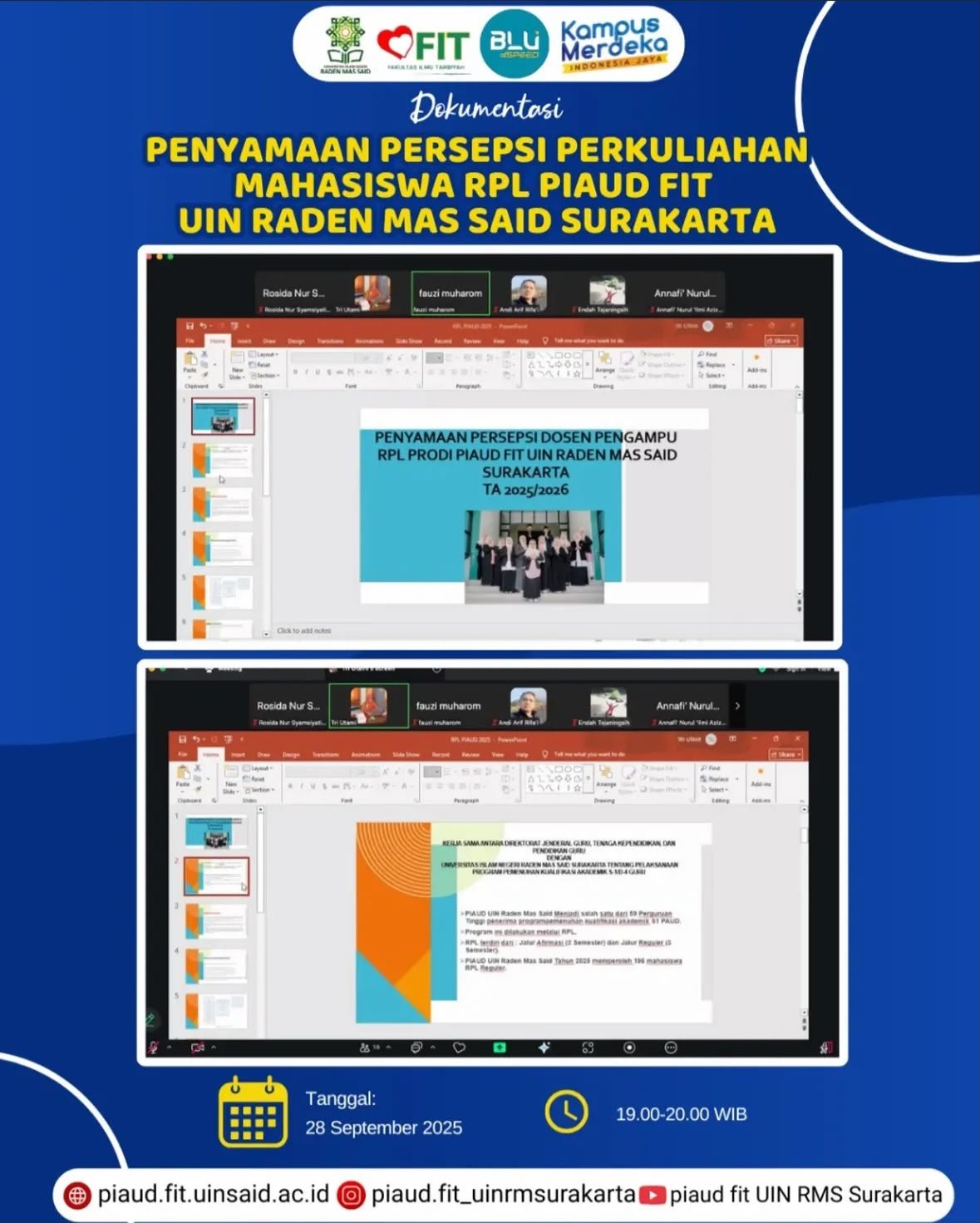 Penyamaan Persepsi Perkuliahan Mahasiswa RPL PIAUD FIT UIN Raden Mas Said Surakarta