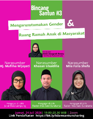 Bincang Santun #3: Dosen PIAUD UIN Raden Mas Said Surakarta Bahas Gender dan Ruang Ramah Anak
